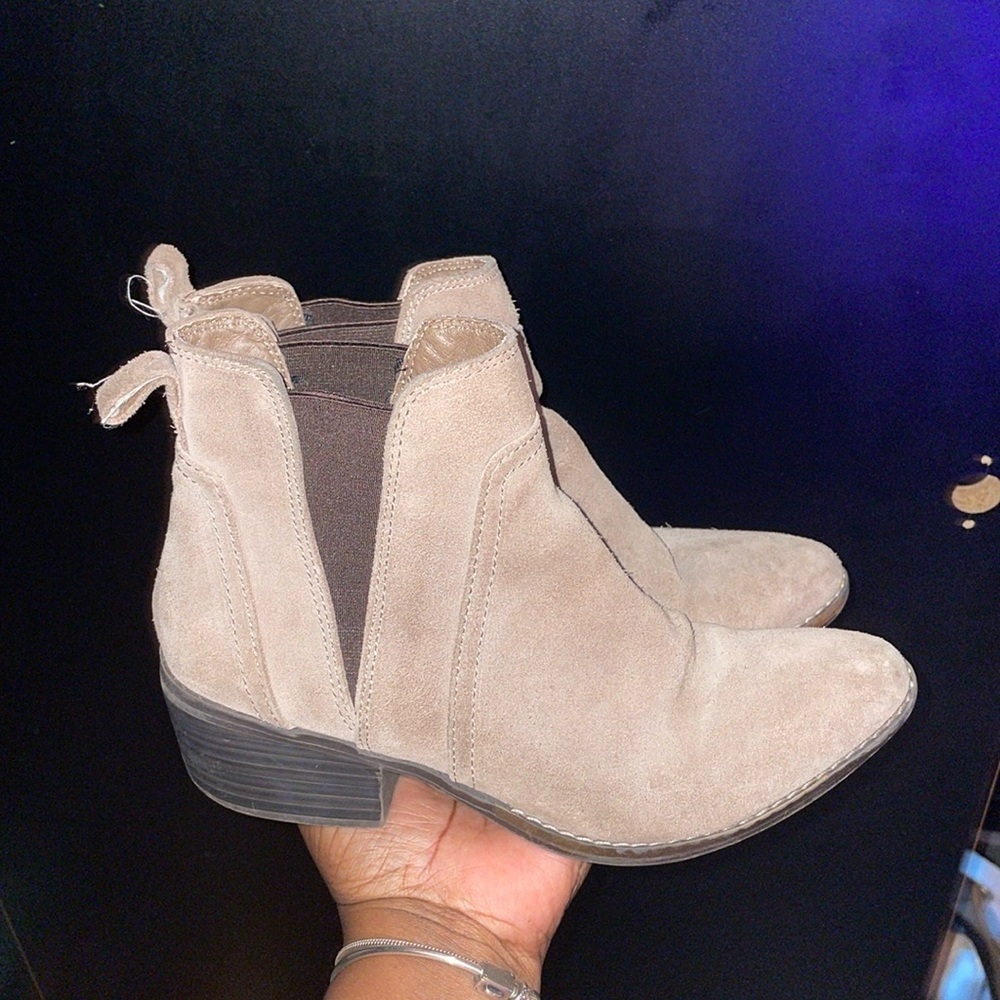 White Mountain Taupe Suede Chelsea Ankle Boots